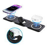 3 in 1 Wireless Magnetic Foldable Charger with UK Plug Adapter